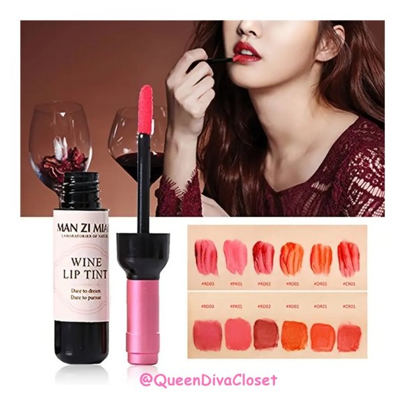 6 Wine Bottle Liquid Lipstick Set Matte & Velvet Finish Waterproof Lip Glosses - Picture 2 of 8